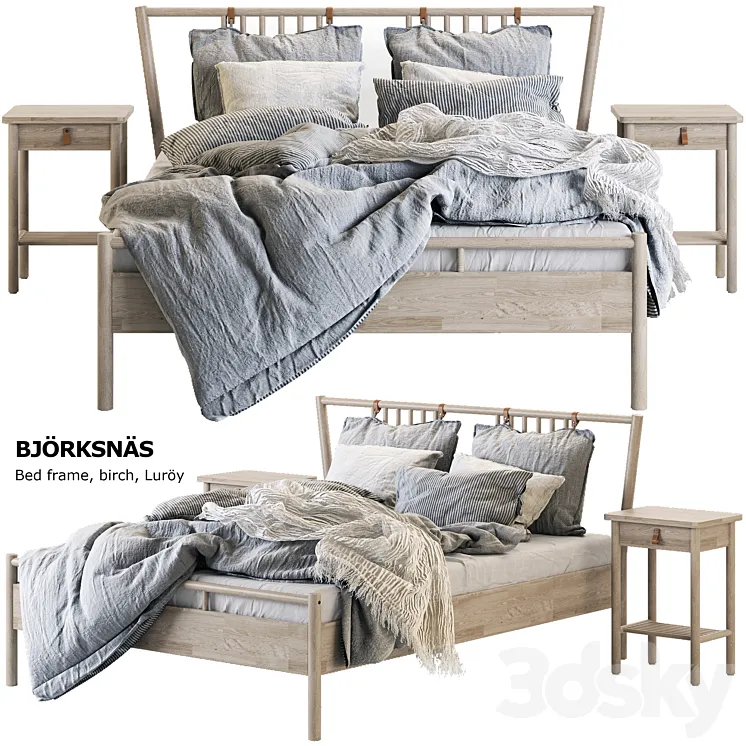 Bed BJORKSNAS Ikea \/ Ikea 3DS Max