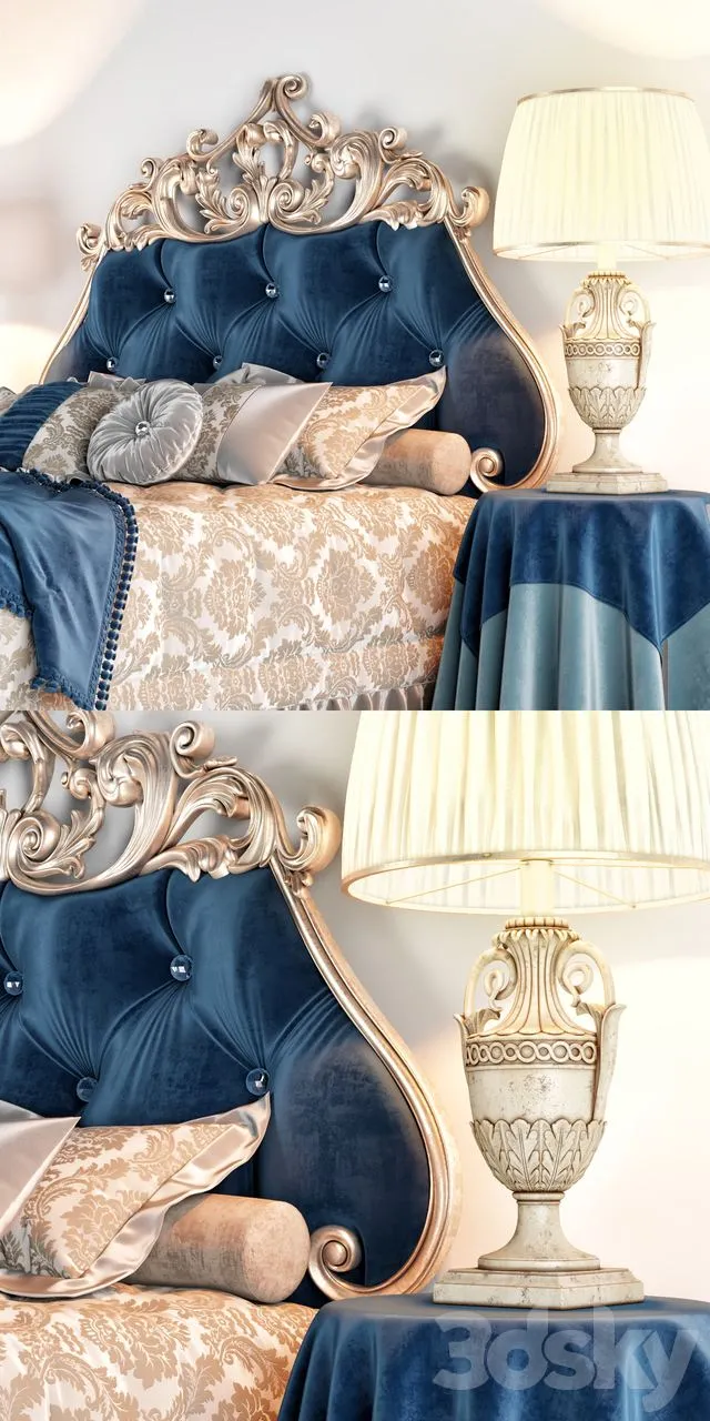 Bed Bolzan Letti Velvet 3dsMax Model