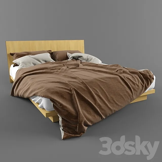 bed brown & white 3DSMax File