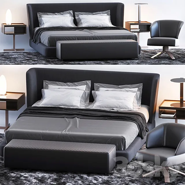 BED BY MINOTTI 4 3DS Max Model