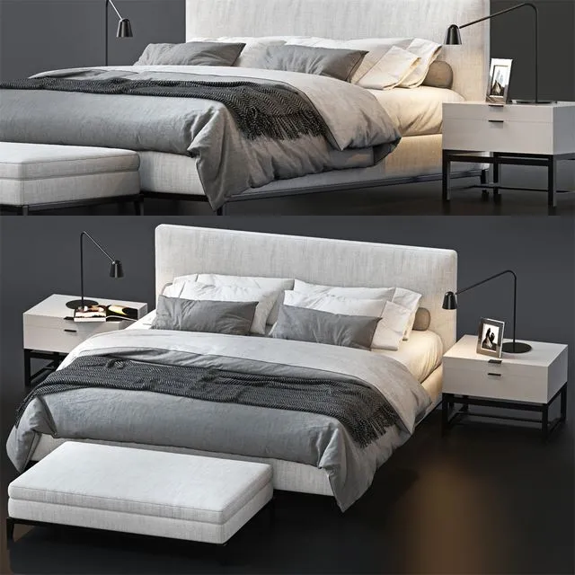 BED BY MINOTTI 5 3dsMax Model