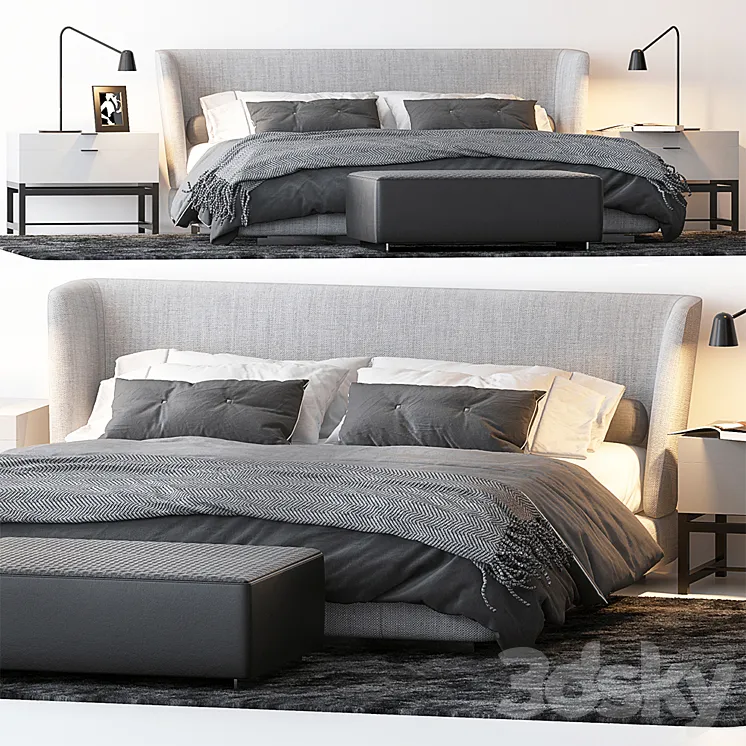 BED BY MINOTTI 6 3DS Max