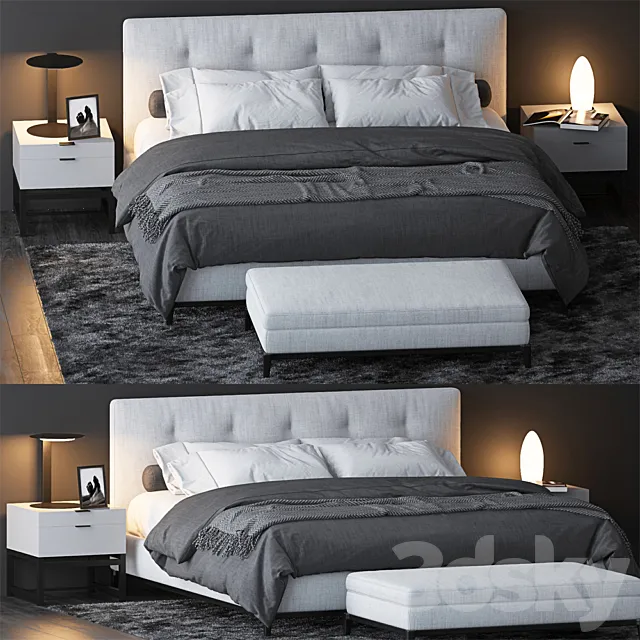 BED BY MINOTTI 7 3DS Max Model