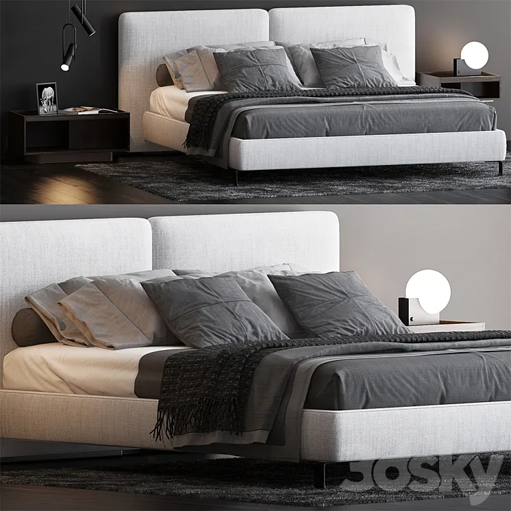 BED BY MINOTTI 8 3DS Max