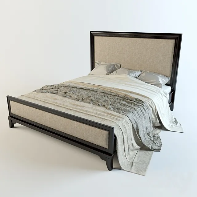 Bed California King Upholstered Panel Bed 3DSMax File