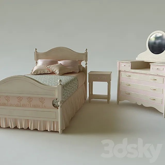 Bed. chest of drawers for child 3DSMax File
