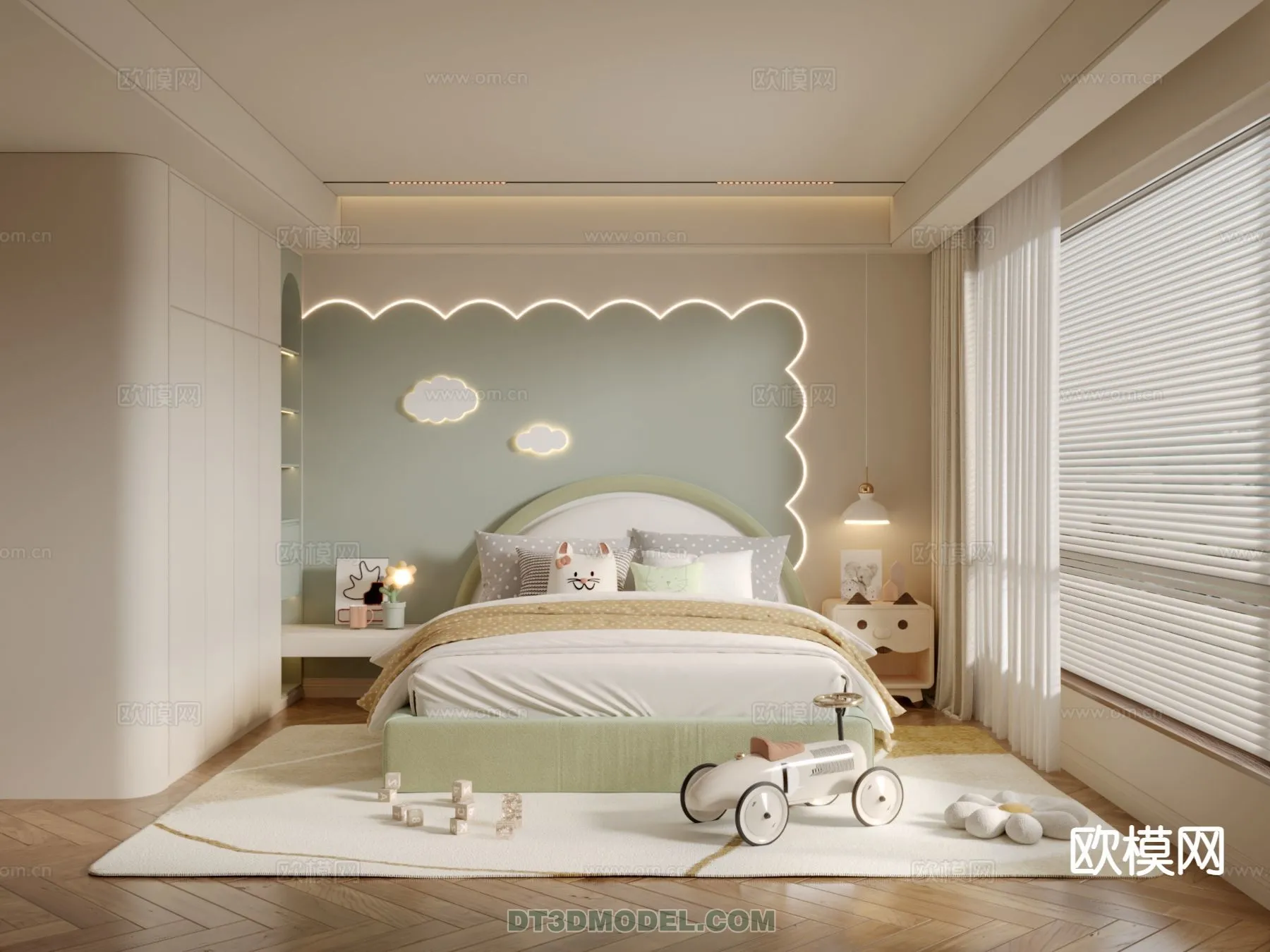 Bed Child – 3D Model For Interior Design – 428