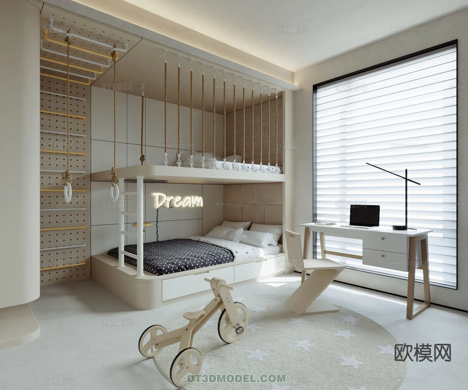 Bed Child – 3D Model For Interior Design – 431