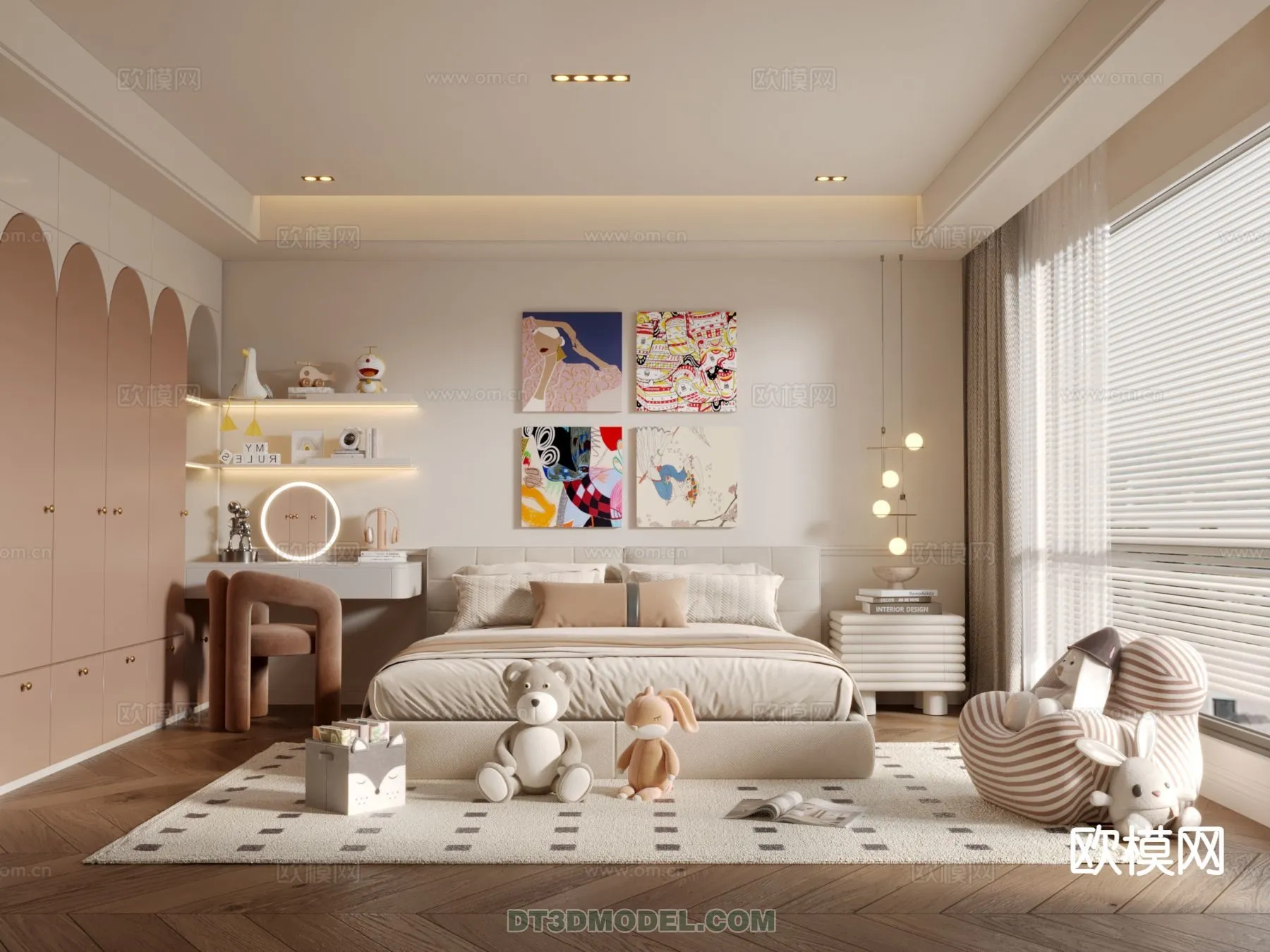 Bed Child – 3D Model For Interior Design – 443