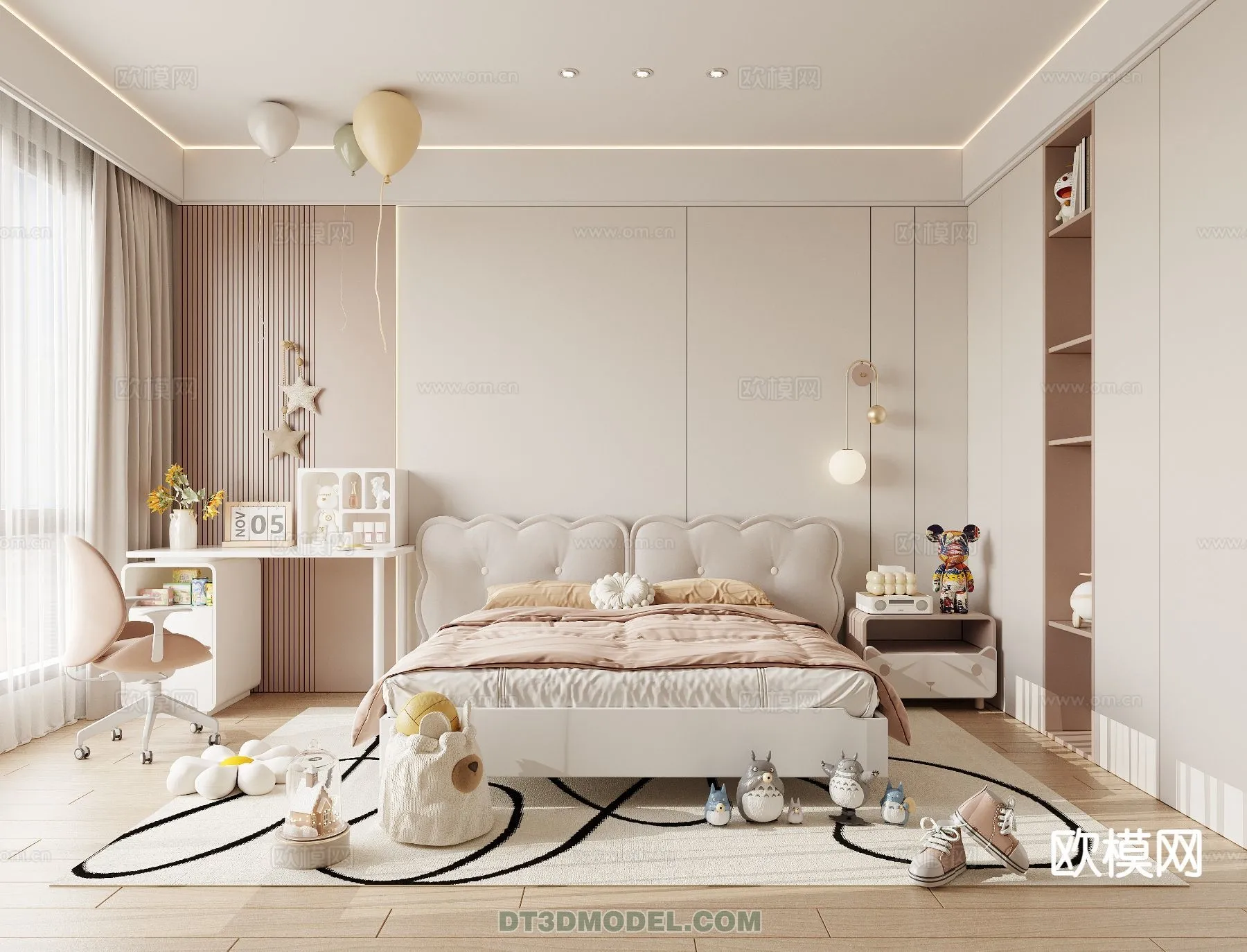 Bed Child – 3D Model For Interior Design – 444