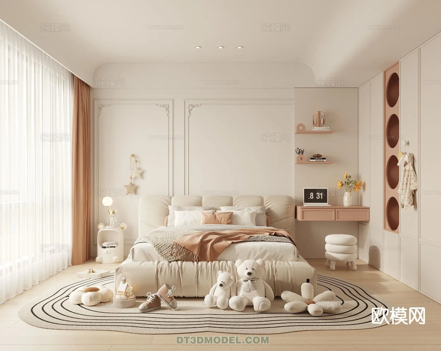 Bed Child – 3D Model For Interior Design – 446