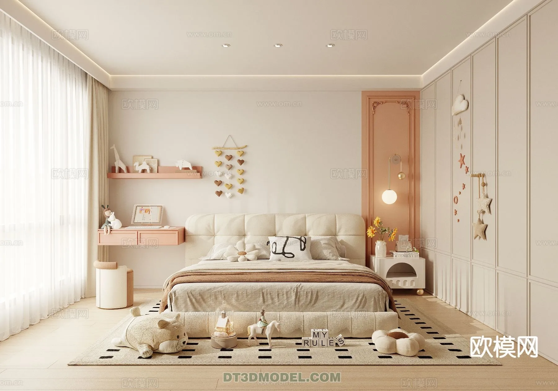 Bed Child – 3D Model For Interior Design – 448