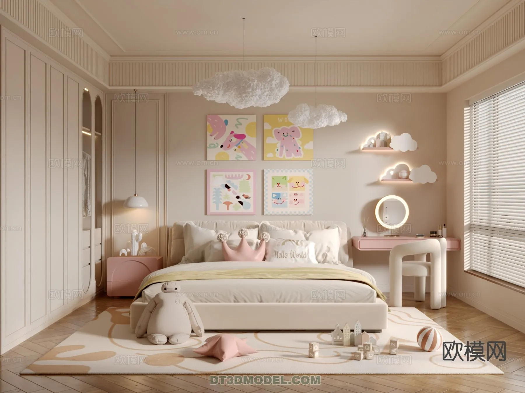 Bed Child – 3D Model For Interior Design – 455