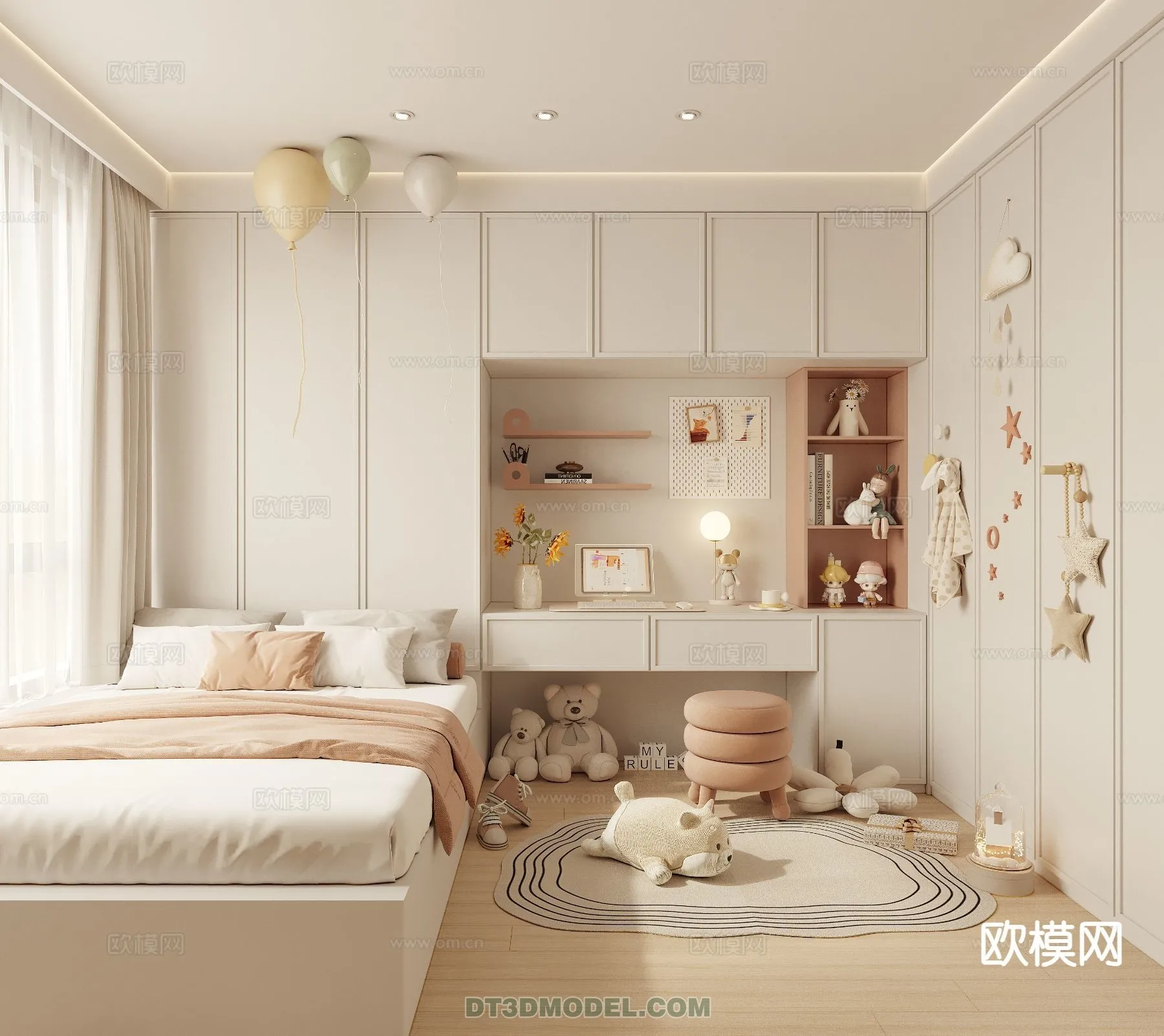 Bed Child – 3D Model For Interior Design – 458