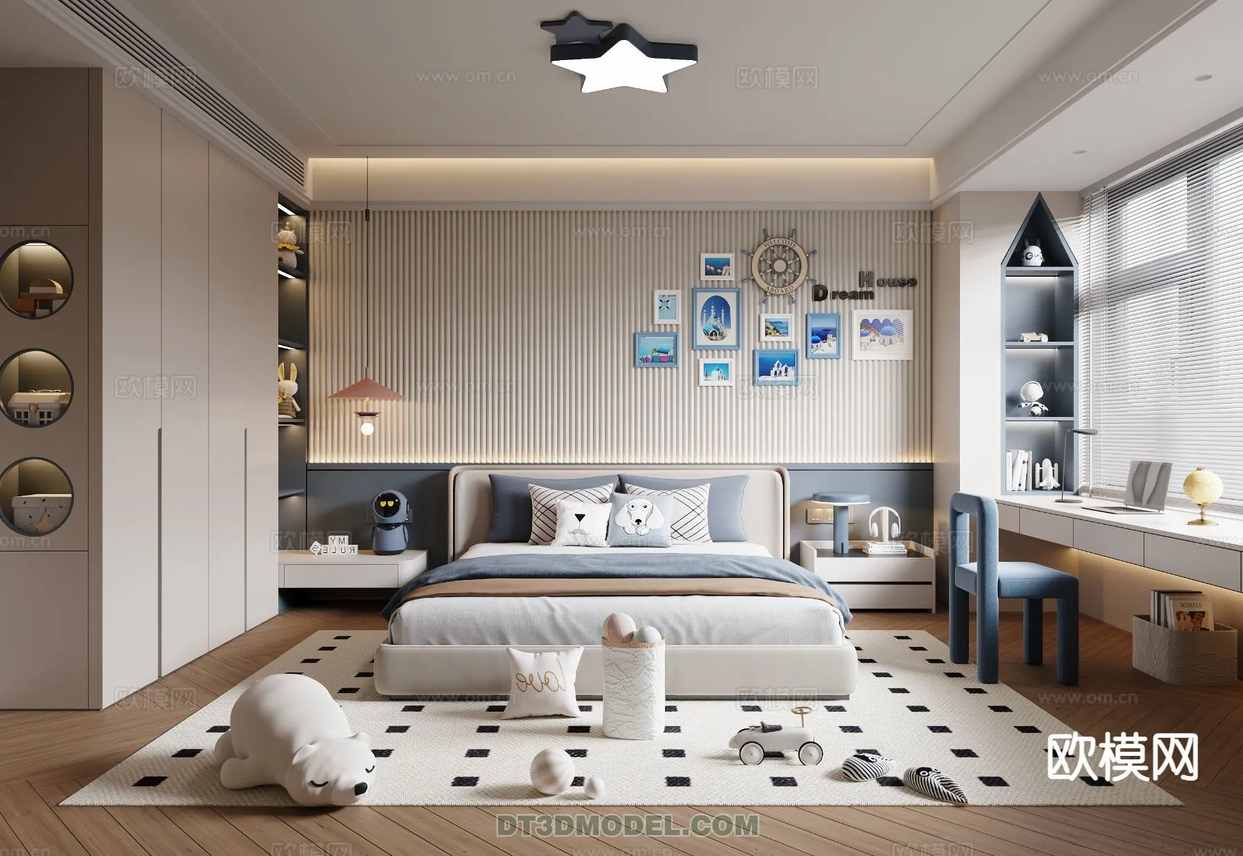 Bed Child – 3D Model For Interior Design – 476