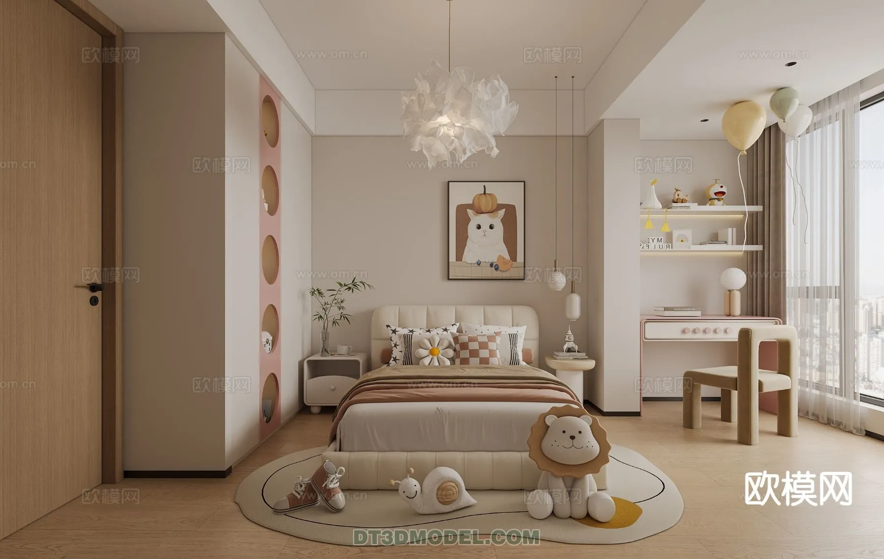 Bed Child – 3D Model For Interior Design – 483