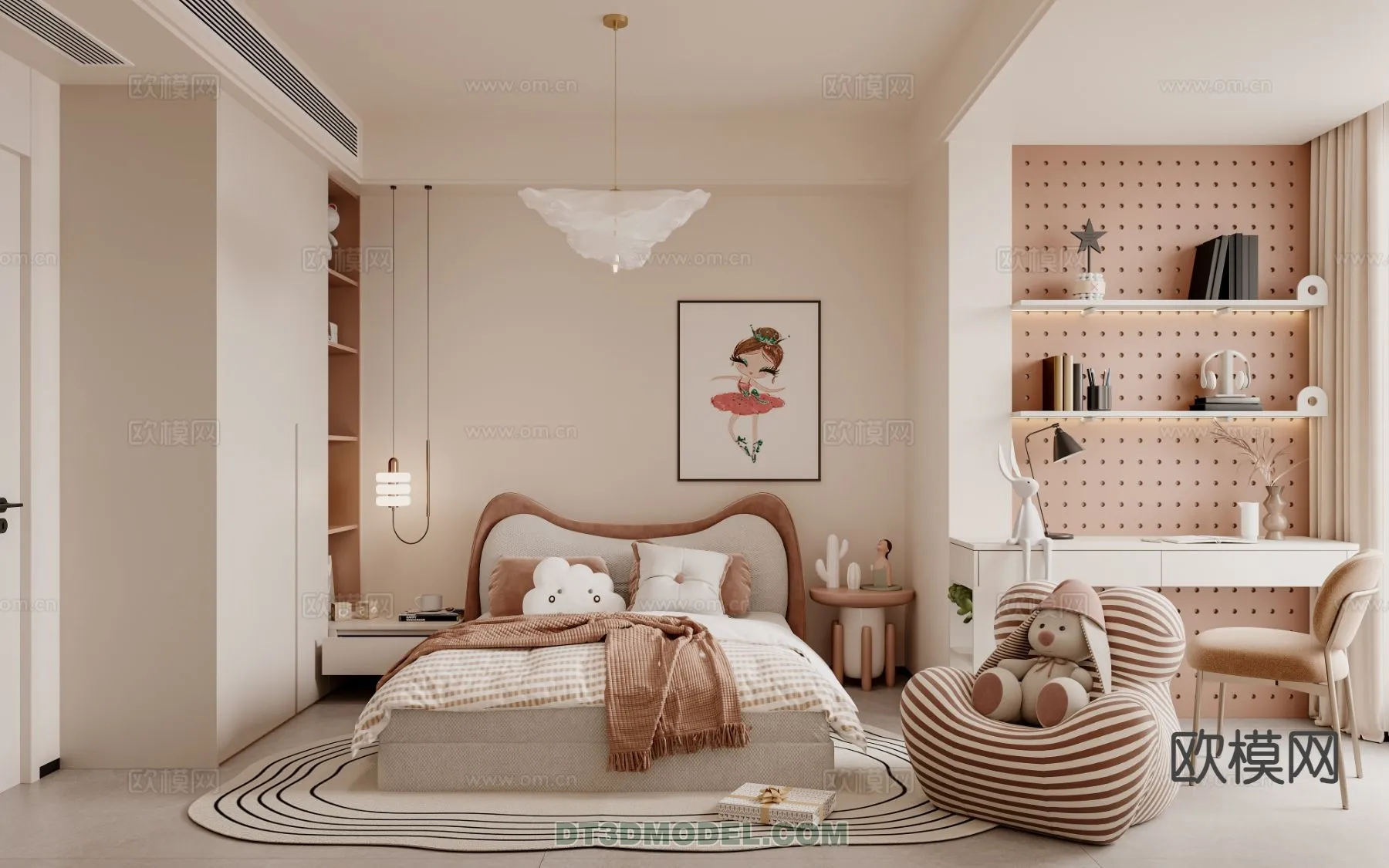 Bed Child – 3D Model For Interior Design – 487