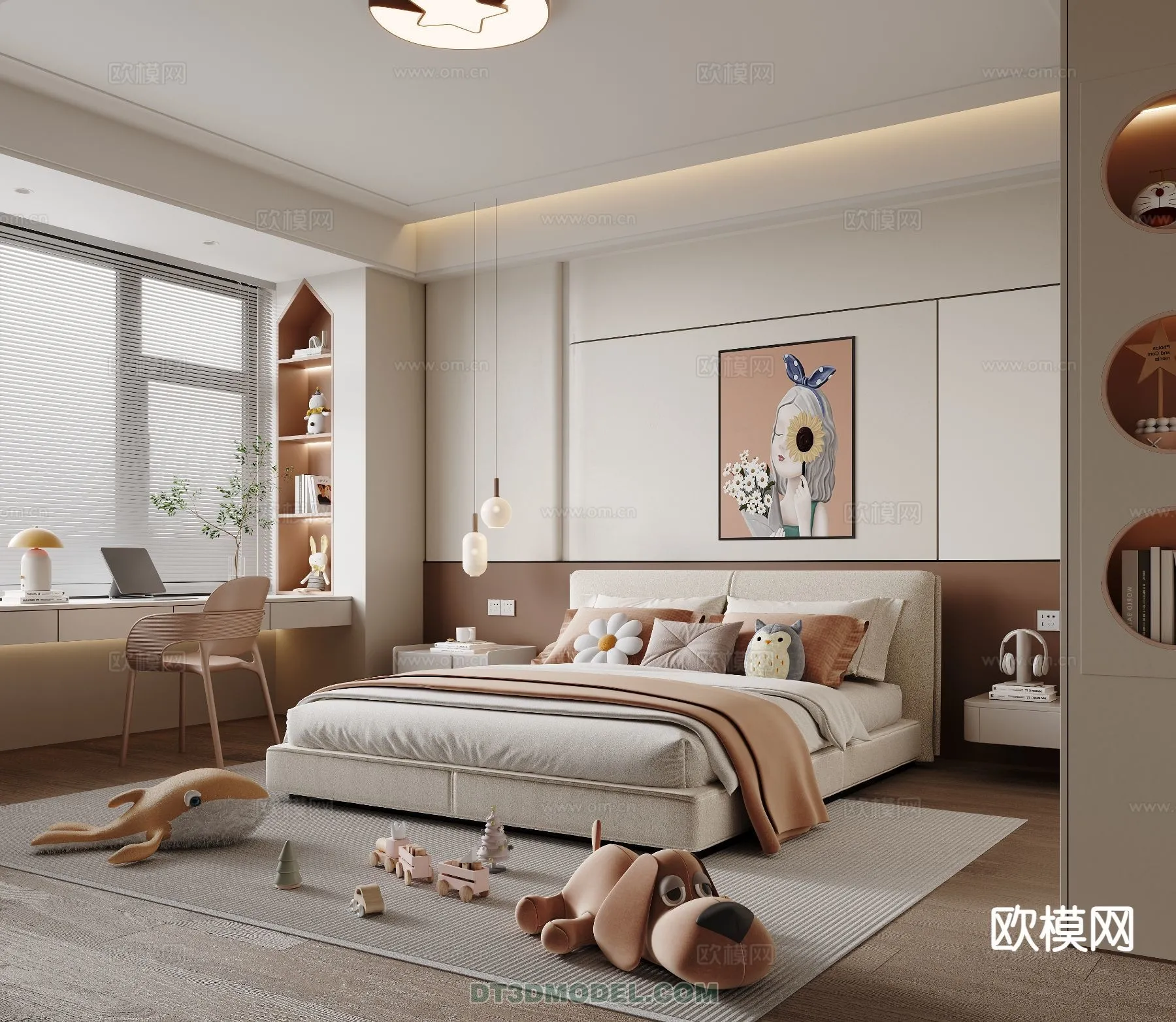 Bed Child – 3D Model For Interior Design – 494