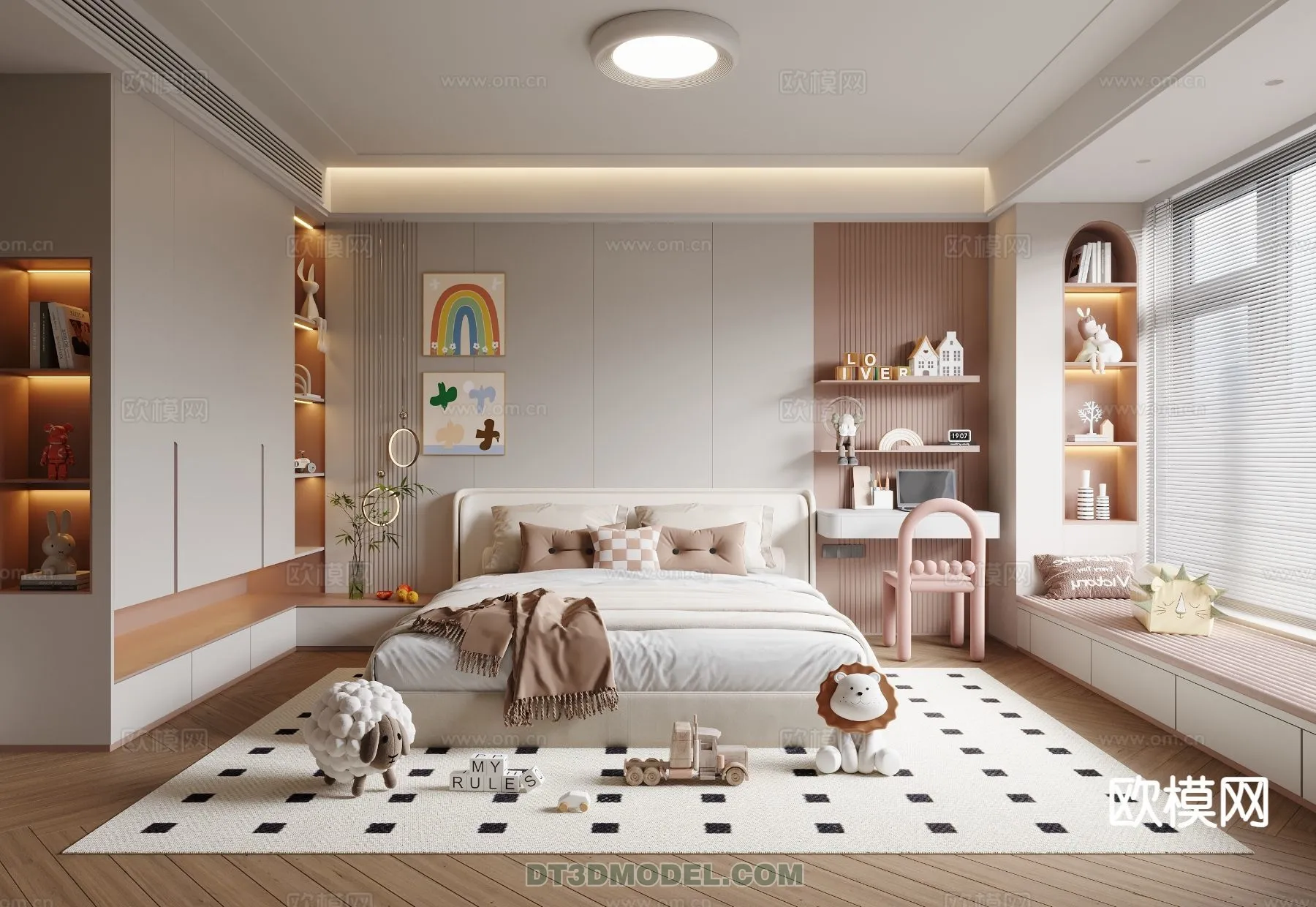 Bed Child – 3D Model For Interior Design – 500