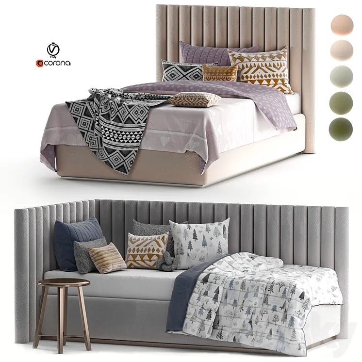 Bed Day Sleep set 35 3DS Max Model