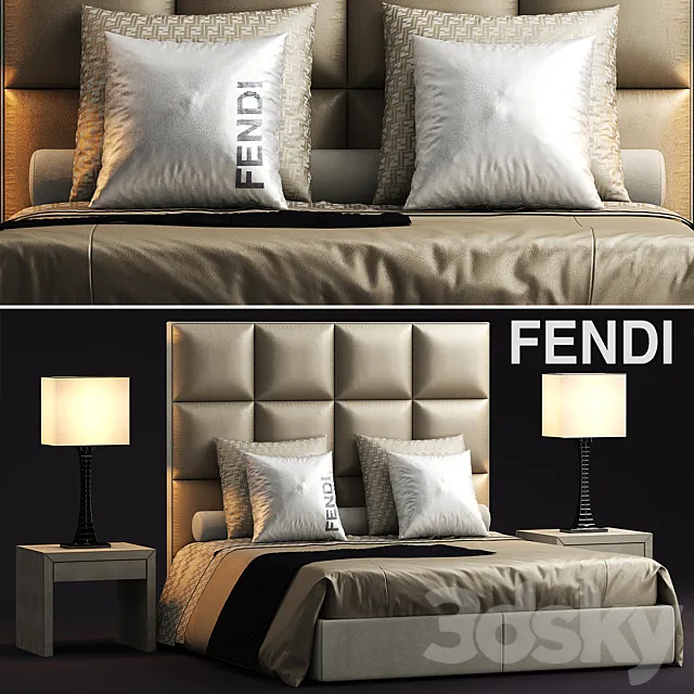 Bed fendi casa diamante 3DS Max Model