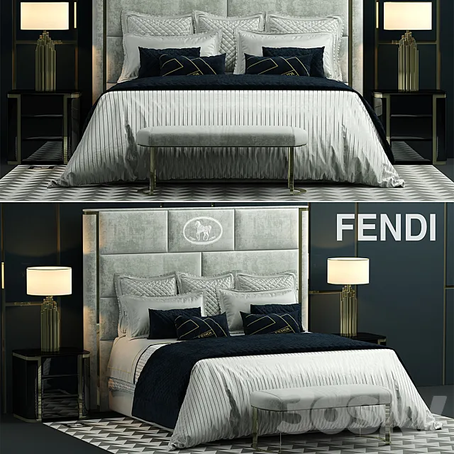 Bed fendi montgomery bed 3DSMax File
