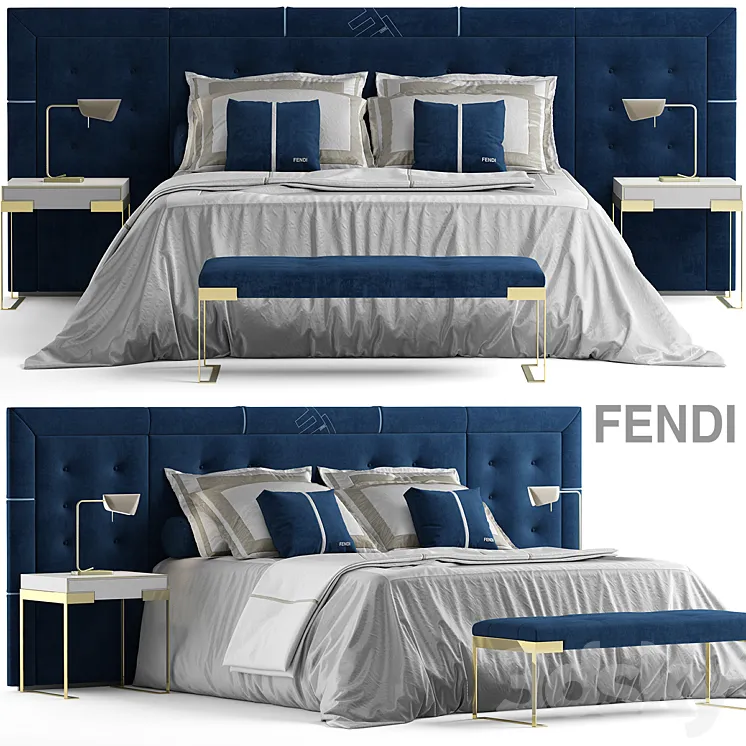 Bed fendi pincio bed 3DS Max