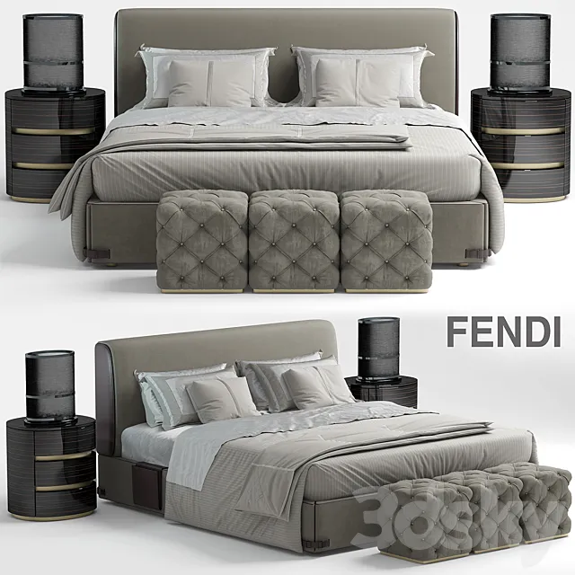 Bed fendi Soho Bed 3DSMax File