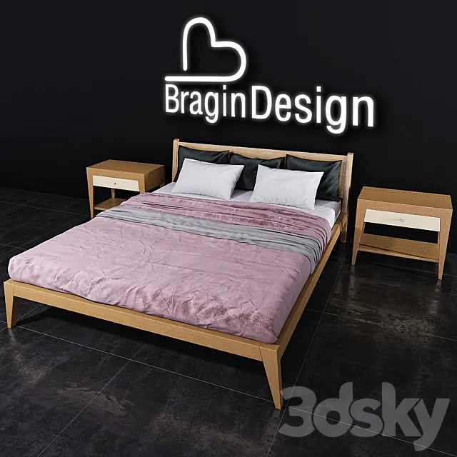 Bed FLY – Oak BraginDesign 3ds Max