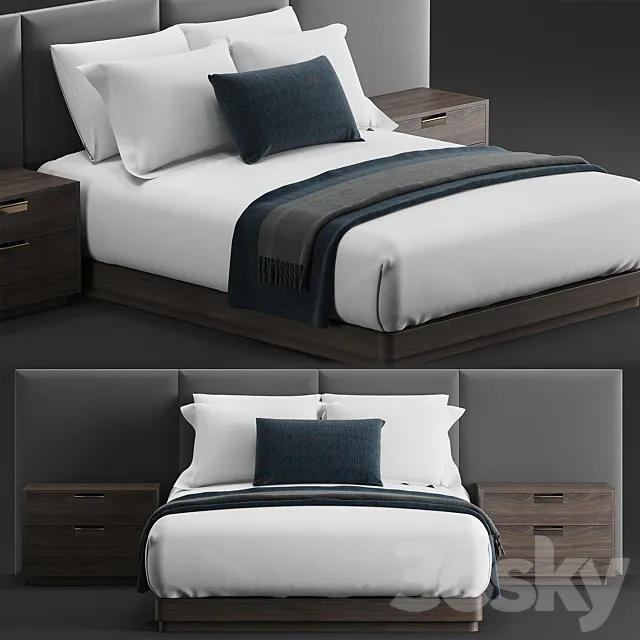 Bed for hotel guest room 3DSMax File