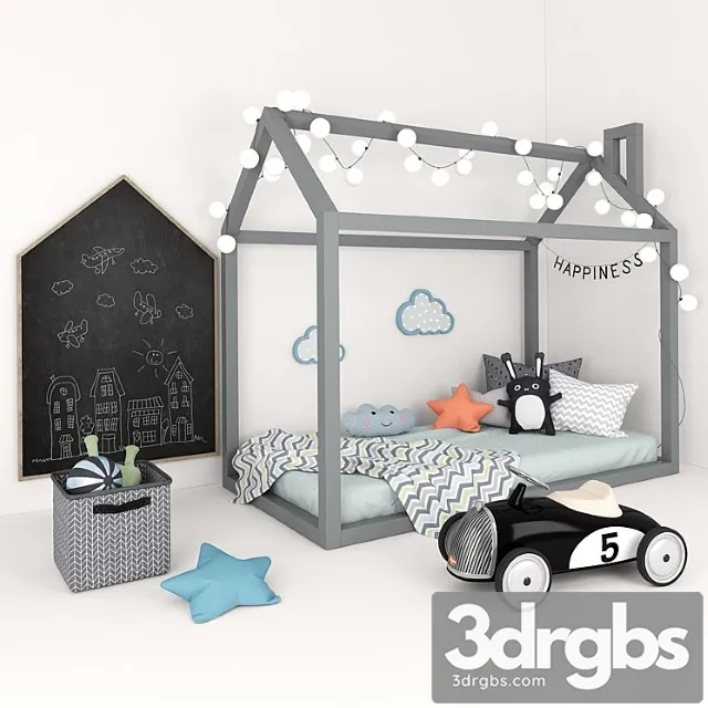 Bed-house with a set of accessories for children