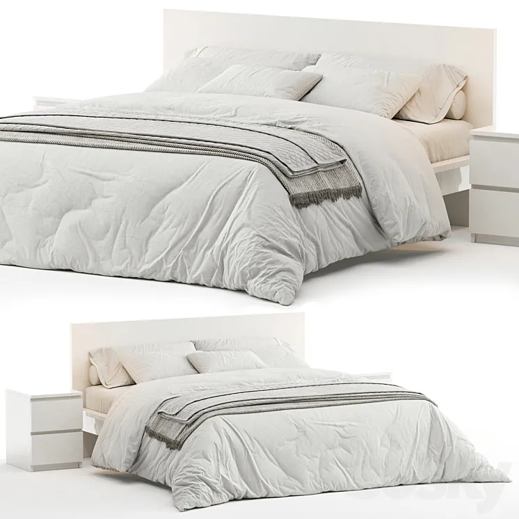 Bed IKEA Malm 3DS Max Model