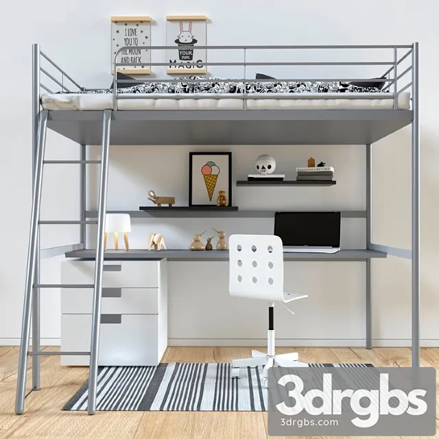 Bed Ikea Sverta Loft 3dsmax Download