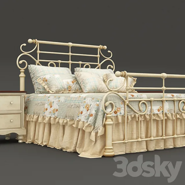 bed in the style of Provence 3DSMax File