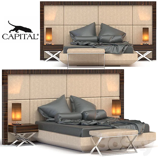 Bed Kimera Double Bed set by Capital (Atmosphera) 3DSMax File