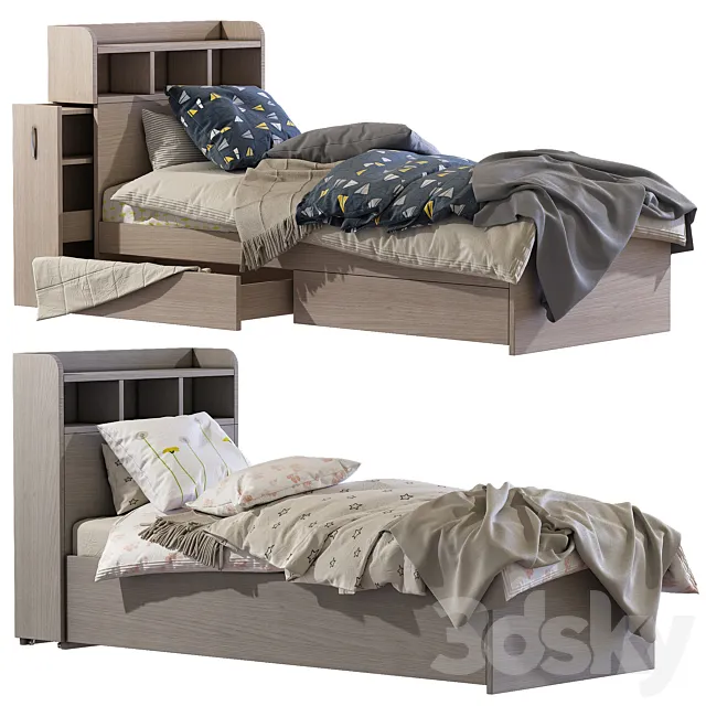 Bed Light Oak Galway Bed with Storage 3ds Max