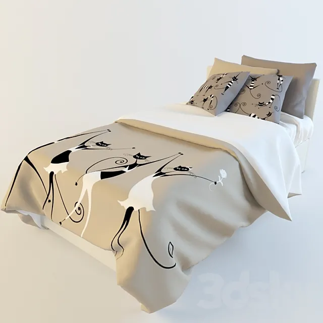 Bed linen for children’s “cat” 3DSMax File