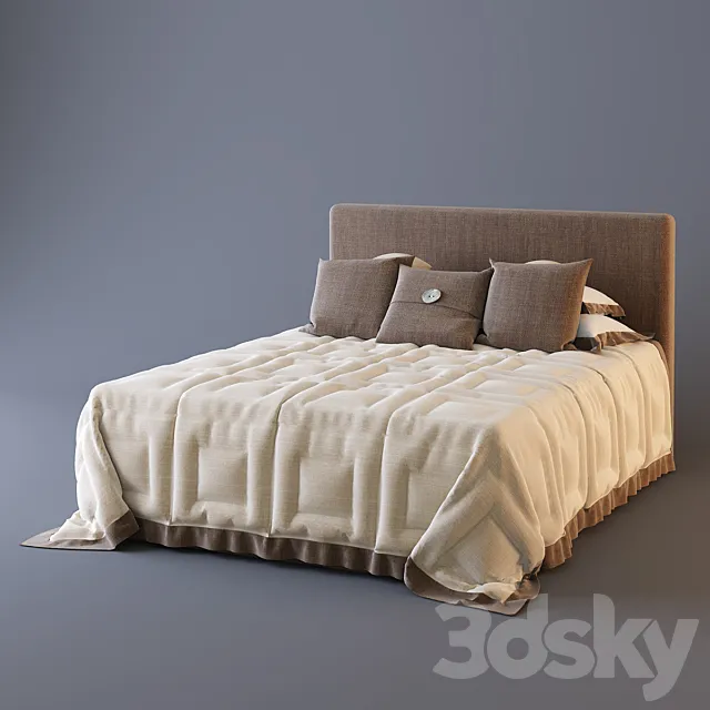 Bed linen in the style of Kelly Hoppen 02 3DSMax File