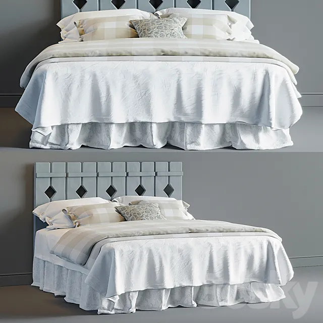 Bed linen in the style of Provence 01 3DSMax File