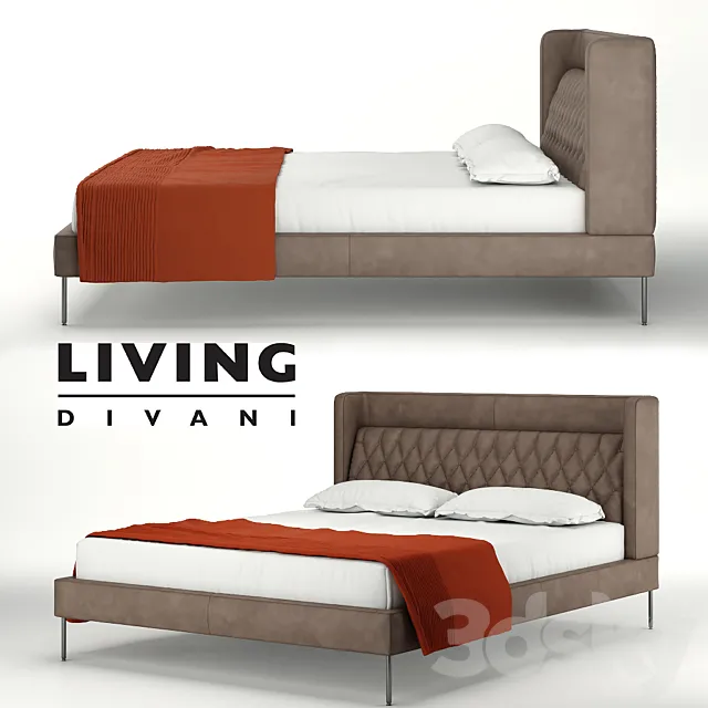 Bed Lipp bed by Living Divani 3ds Max