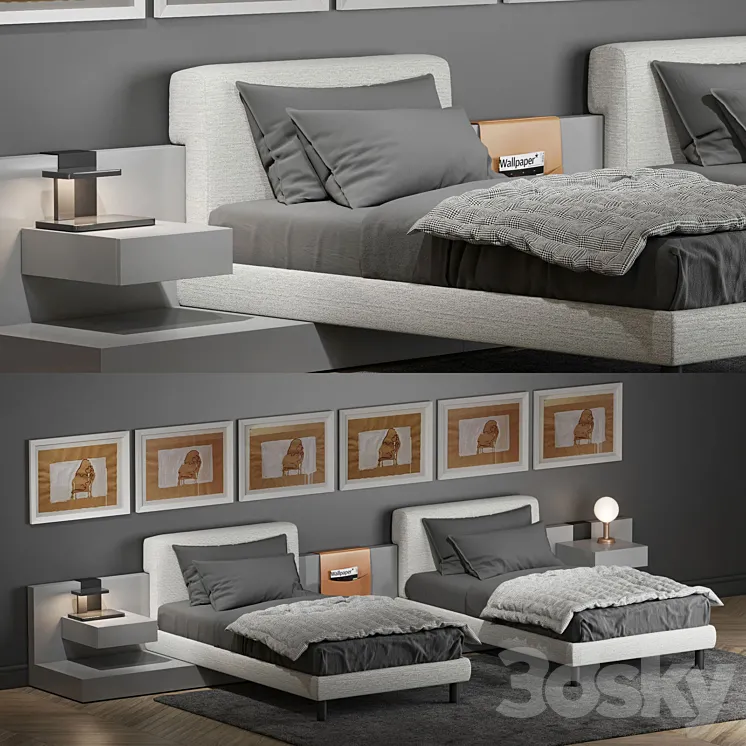 Bed Meridiani Cliff 2 3DS Max