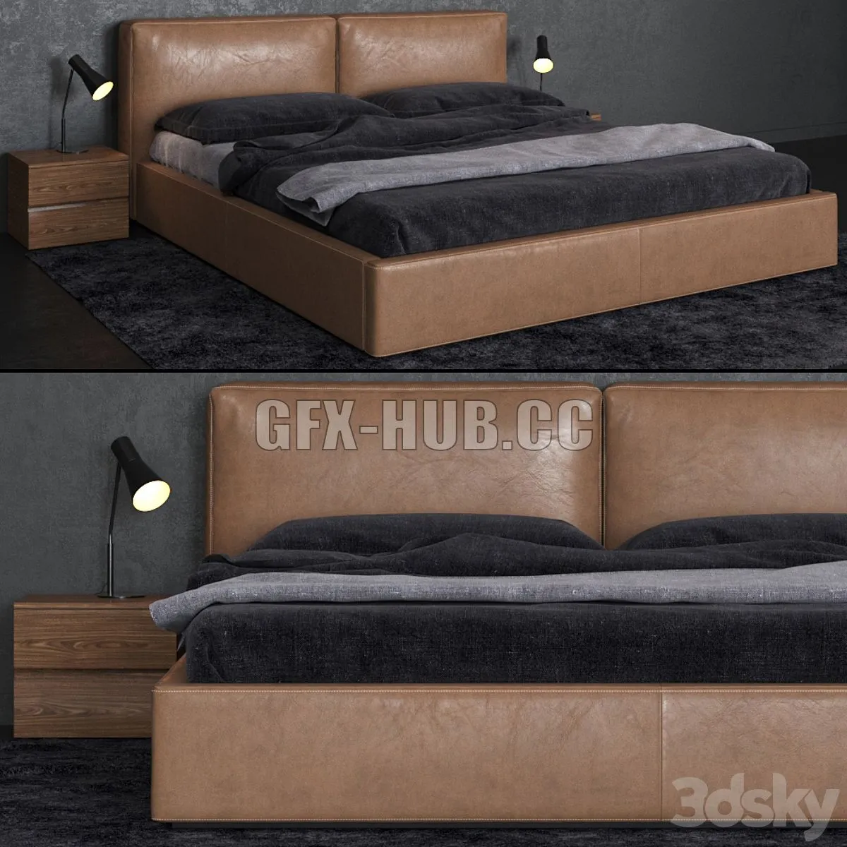 Bed Nicoline Letti SOFT CONTENITORE 3dsMax Model