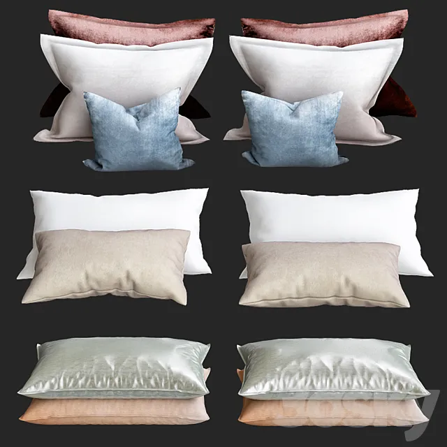 Bed Pillows 3ds Max