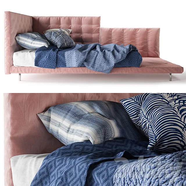 Bed pink Bonaldo Alvar 3ds Max