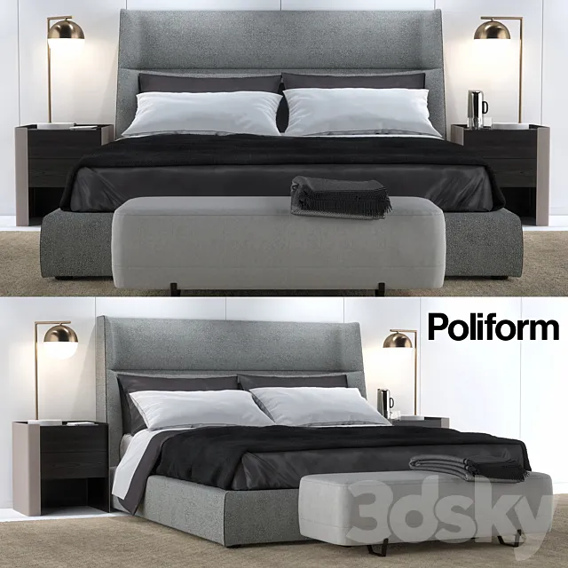 Bed Poliform Chloe Letto 3ds Max