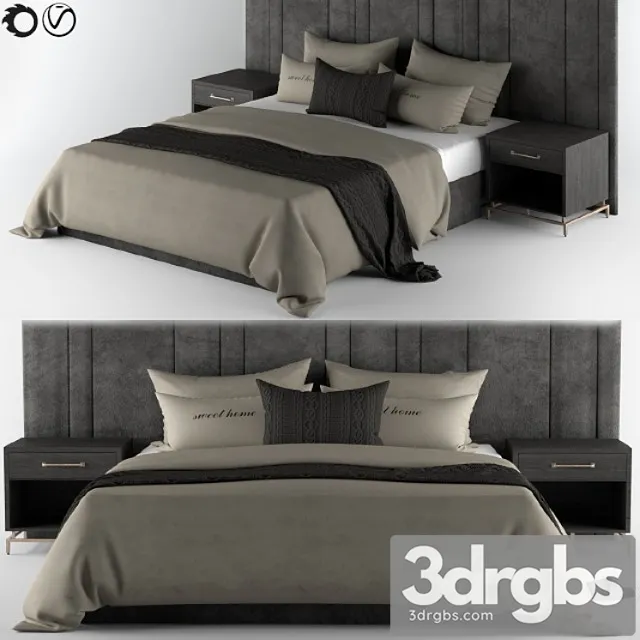 Bed-set cream & black 2 3dsmax Download