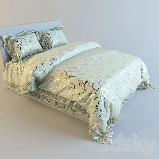 bed set with lace 3DS Max Model