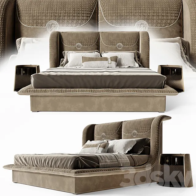 Bed Vittoria Frigerio Appiani bedside table Contarini 3ds Max