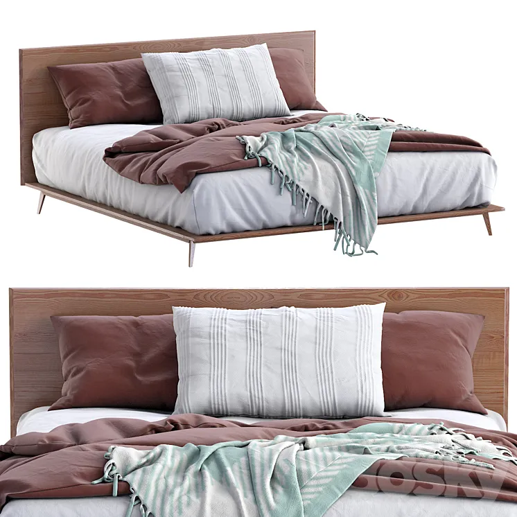 Bed Walnut By Westelm 3DS Max