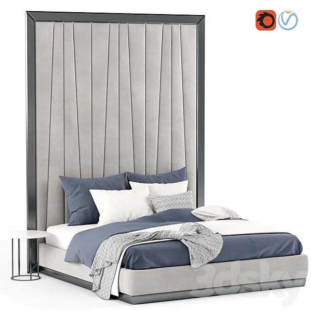 Bed with headboard 3ds Max